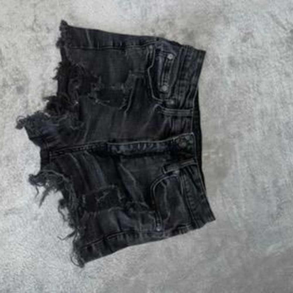 Fashion Nova Black Frayed Jean Shorts